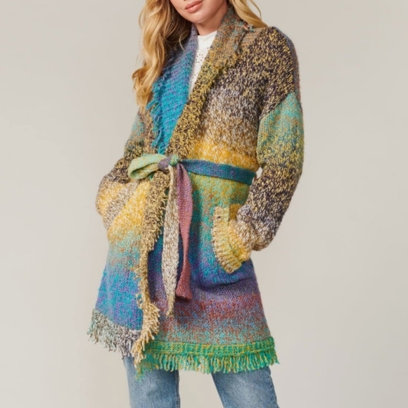 Natalia Fringed Cardigan Greylin by Anthropologie Size S - Picture 13 of 13